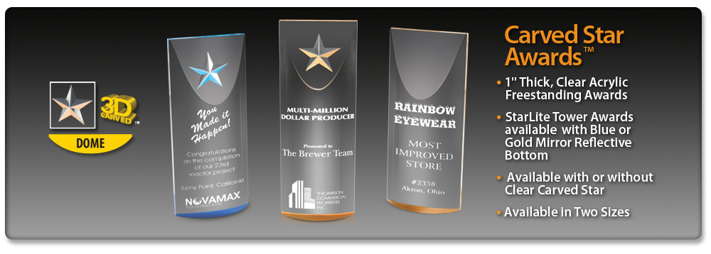 Acrylic Idea Factory Carved Star Awards
