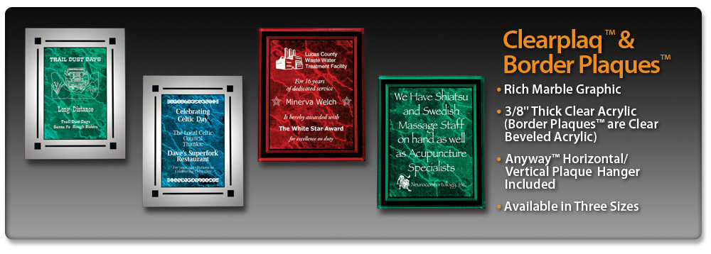 Acrylic Idea Factory Clearplaq and Border Plaques 