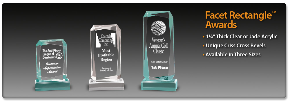 Acrylic Idea Factory Facet Rectangle Awards 