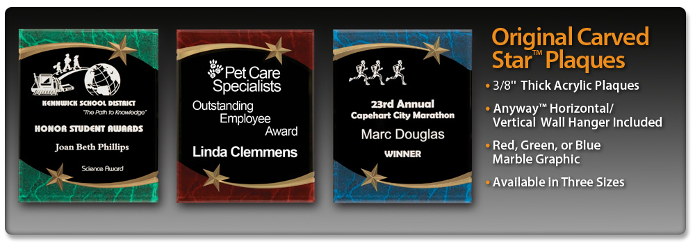 Acrylic Idea Factory Original Carved Star Plaques