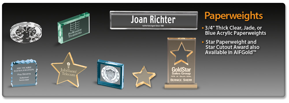 Acrylic Idea Factory Paperweights