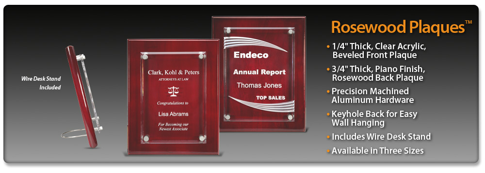 Acrylic Idea Factory Rosewood Plaques 